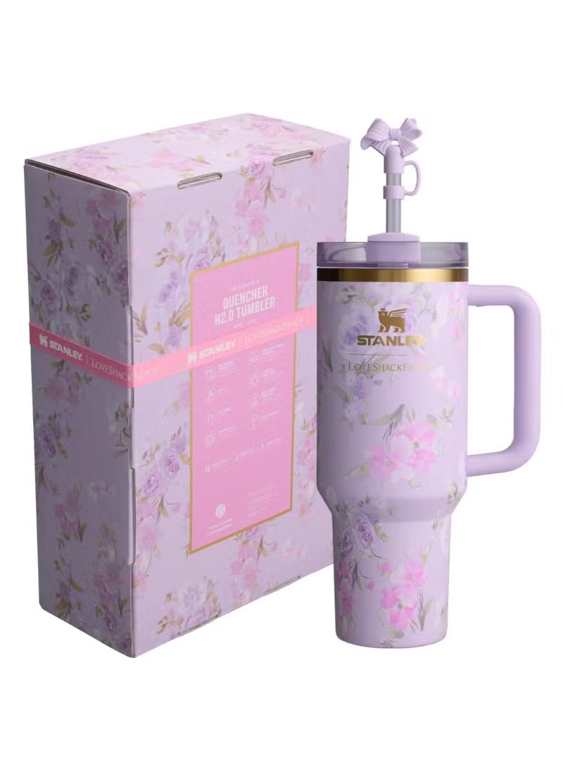 Stanley x LoveShackFancy Quencher 40OZ,Happy Thoughts,Presented in Elegant Gift-Ready Packaging
