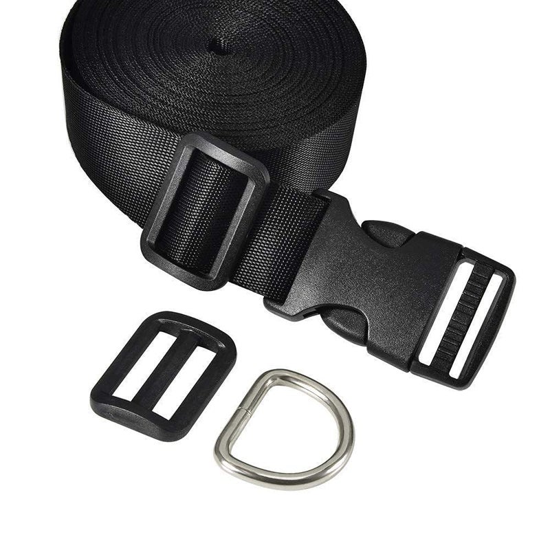 DIY Crafts Diy Crafts CTDIYHI47073 Side Release Plastic Buckles Triglide Slides D Ring 5 Meter Webbing Strap Pack of 515 Inch Design No 2 Pack of 5 Black  - Image 3