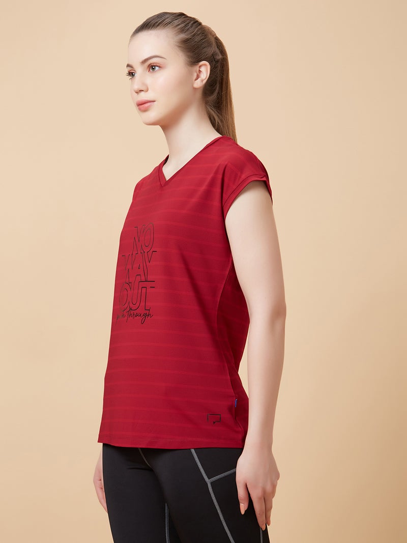 ROAR FOR GOOD Women's Quick Dry Sports T-Shirt | Lightweight Breathable V-Neck Workout Tee | Moisture Wicking Gym & Running Top | Printed Activewear for Fitness, Yoga & Training - Image 3