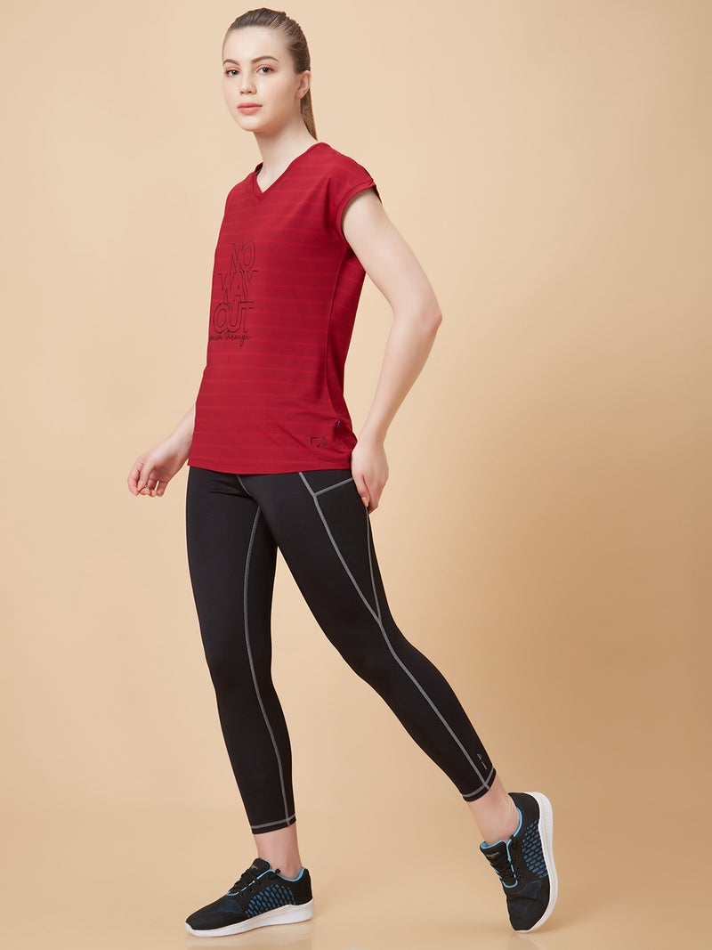 ROAR FOR GOOD Women's Quick Dry Sports T-Shirt | Lightweight Breathable V-Neck Workout Tee | Moisture Wicking Gym & Running Top | Printed Activewear for Fitness, Yoga & Training - Image 5