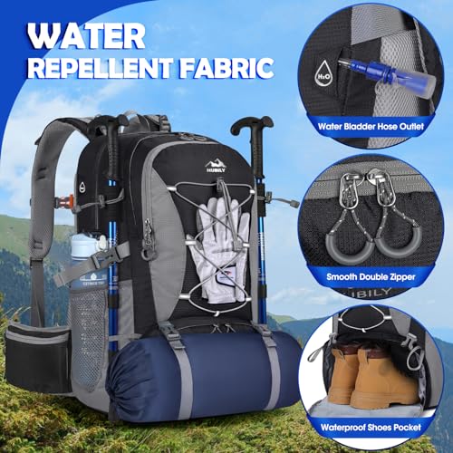 NUBILY 50L Hiking Backpack Waterproof Camping Backpack for Men Women with Rain Cover Lightweight Hiking Daypack Outdoor Travel Dackpack - Image 3