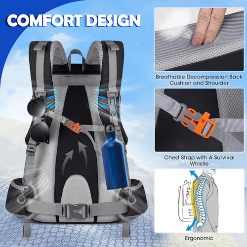 NUBILY 50L Hiking Backpack Waterproof Camping Backpack for Men Women with Rain Cover Lightweight Hiking Daypack Outdoor Travel Dackpack - Image 5