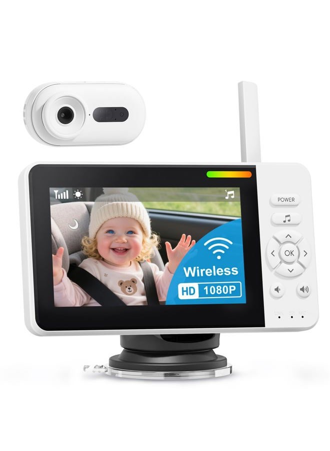 TinyShield Wireless Baby Car Camera for Newborn Essentials with Auto Night Vision, HD 1080P Car Baby Monitor with 4X Zoom, Easy Install 360° Rotatable Rear Facing Carseat Mirrors - Image 1