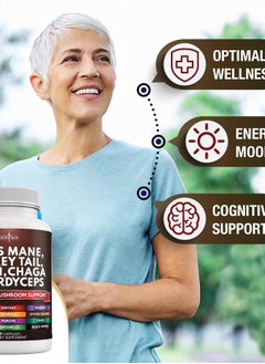 New Age Lions Mane 3000mg 20in1 Mushroom Supplement with Turkey Tail 2000mg Reishi 1000mg Cordyceps Chaga 1000mg with Marshmallow Root 120 Count  - Image 4