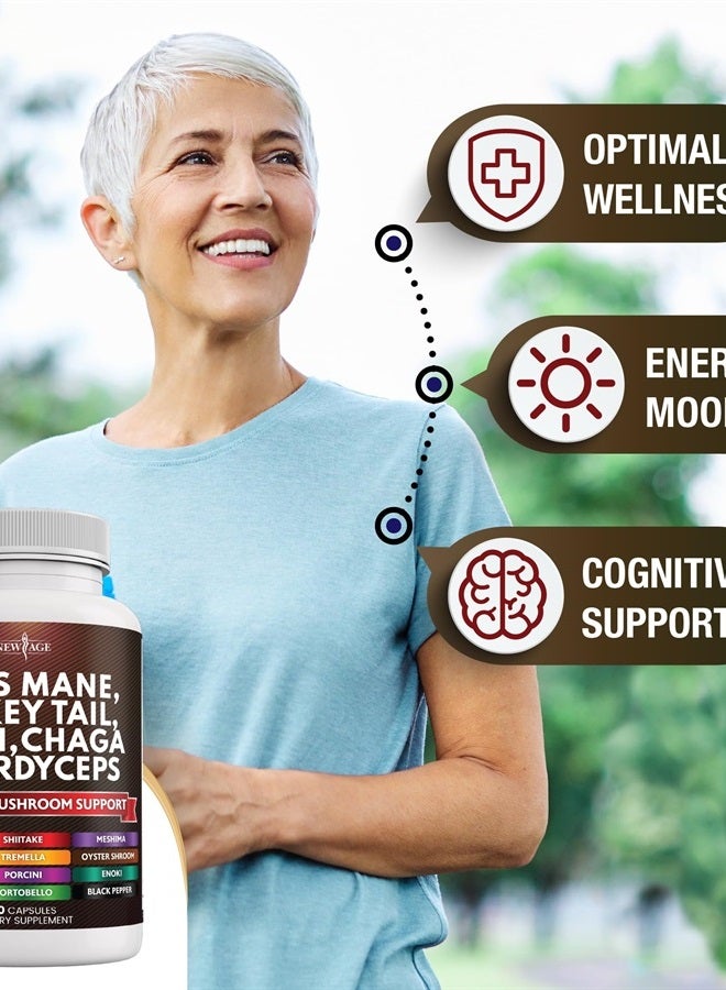 New Age Lions Mane 3000mg 20in1 Mushroom Supplement with Turkey Tail 2000mg Reishi 1000mg Cordyceps Chaga 1000mg with Marshmallow Root 120 Count  - Image 4