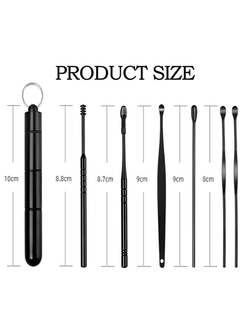 CityRiya-Long Ear Wax Removal kit Earwax Removal 6-in-1 Ear Pick Tools Stainless Steel Ear Cleansing Tool Ear Curette Ear Pick Set with Keychain Box  - Image 4