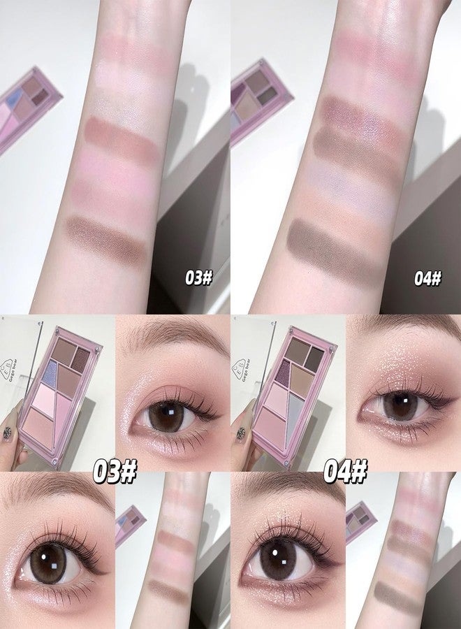Gege Bear Layer Light Eyeshadow Palette | Ultra Fine Texture, Buildable Color | Matte and Shimmer Eyeshadow | 7 Shade Compact Palette | Long Lasting, Easy to Blend for Y2K Clean Girl Makeup Look | Gorgeous Colors And Fine Powder To Create Charming Eye Makeup (03#Pallete, 10.6g) - Image 4