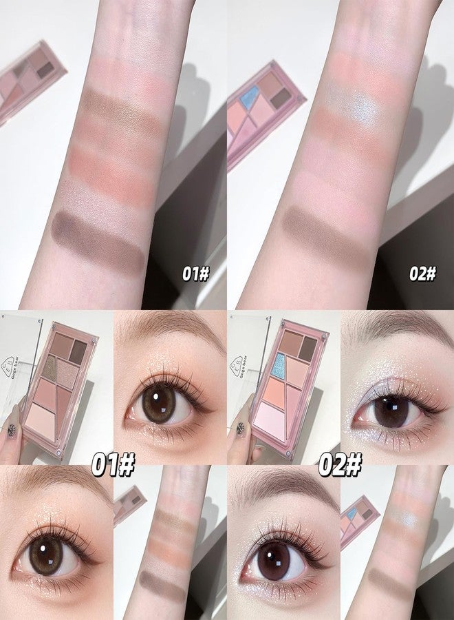 Gege Bear Layer Light Eyeshadow Palette | Ultra Fine Texture, Buildable Color | Matte and Shimmer Eyeshadow | 7 Shade Compact Palette | Long Lasting, Easy to Blend for Y2K Clean Girl Makeup Look | Gorgeous Colors And Fine Powder To Create Charming Eye Makeup (03#Pallete, 10.6g) - Image 3