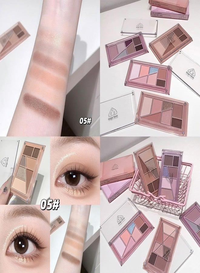 Gege Bear Layer Light Eyeshadow Palette | Ultra Fine Texture, Buildable Color | Matte and Shimmer Eyeshadow | 7 Shade Compact Palette | Long Lasting, Easy to Blend for Y2K Clean Girl Makeup Look | Gorgeous Colors And Fine Powder To Create Charming Eye Makeup (03#Pallete, 10.6g) - Image 5