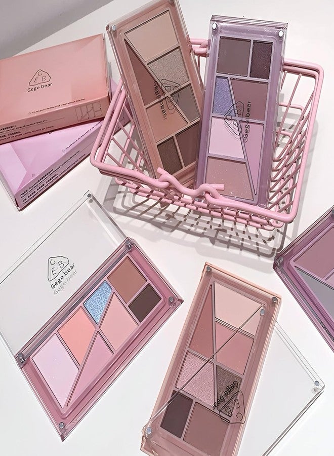 Gege Bear Layer Light Eyeshadow Palette | Ultra Fine Texture, Buildable Color | Matte and Shimmer Eyeshadow | 7 Shade Compact Palette | Long Lasting, Easy to Blend for Y2K Clean Girl Makeup Look | Gorgeous Colors And Fine Powder To Create Charming Eye Makeup (03#Pallete, 10.6g) - Image 1