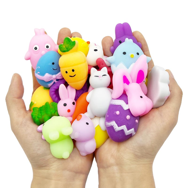 CHHOEAV 24 Pack Easter Mochi Squishy Toys Filled Easter Eggs, Plastic Easter Eggs Filled with Easter Squishy Toys for Eggs Hunt, Gifts for Kids Boys Girls Party Favors, Easter Basket Stuffers - Image 5