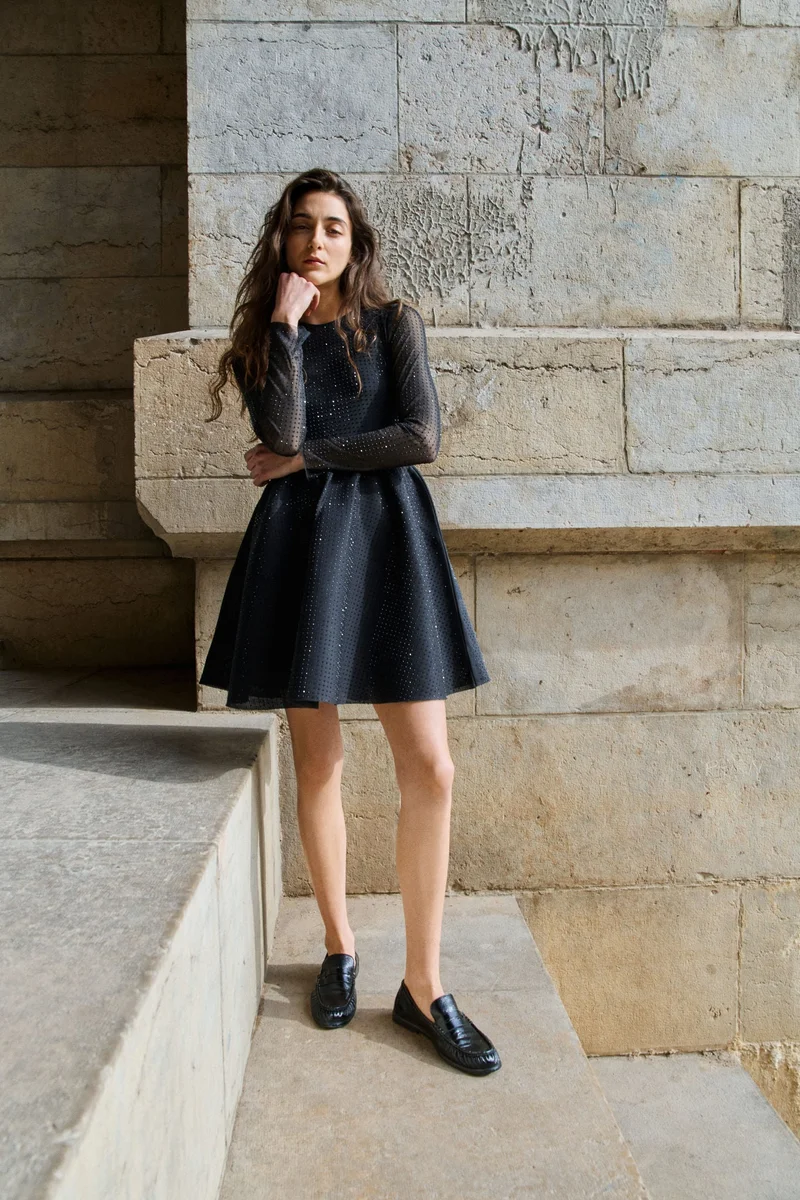 H&M Embellished mesh dress