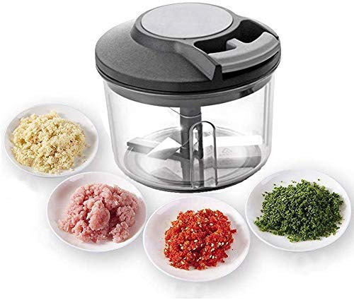 McMus Hand Held Pull Vegetable Food Big Chopper Multi Purpose Handy Mini Plastic Onion Cutter Choper with 3 Blades and Compact Held Vegetable Fruit Chopper Slicer Cutter Chopper - Image 2