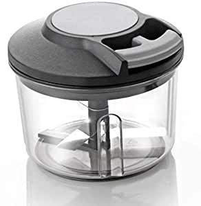 McMus Hand Held Pull Vegetable Food Big Chopper Multi Purpose Handy Mini Plastic Onion Cutter Choper with 3 Blades and Compact Held Vegetable Fruit Chopper Slicer Cutter Chopper - Image 1