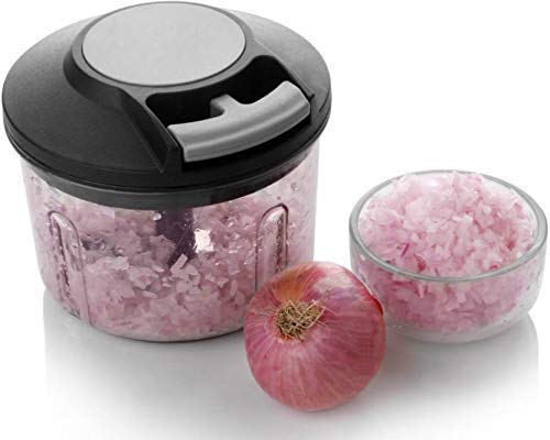 McMus Hand Held Pull Vegetable Food Big Chopper Multi Purpose Handy Mini Plastic Onion Cutter Choper with 3 Blades and Compact Held Vegetable Fruit Chopper Slicer Cutter Chopper - Image 4