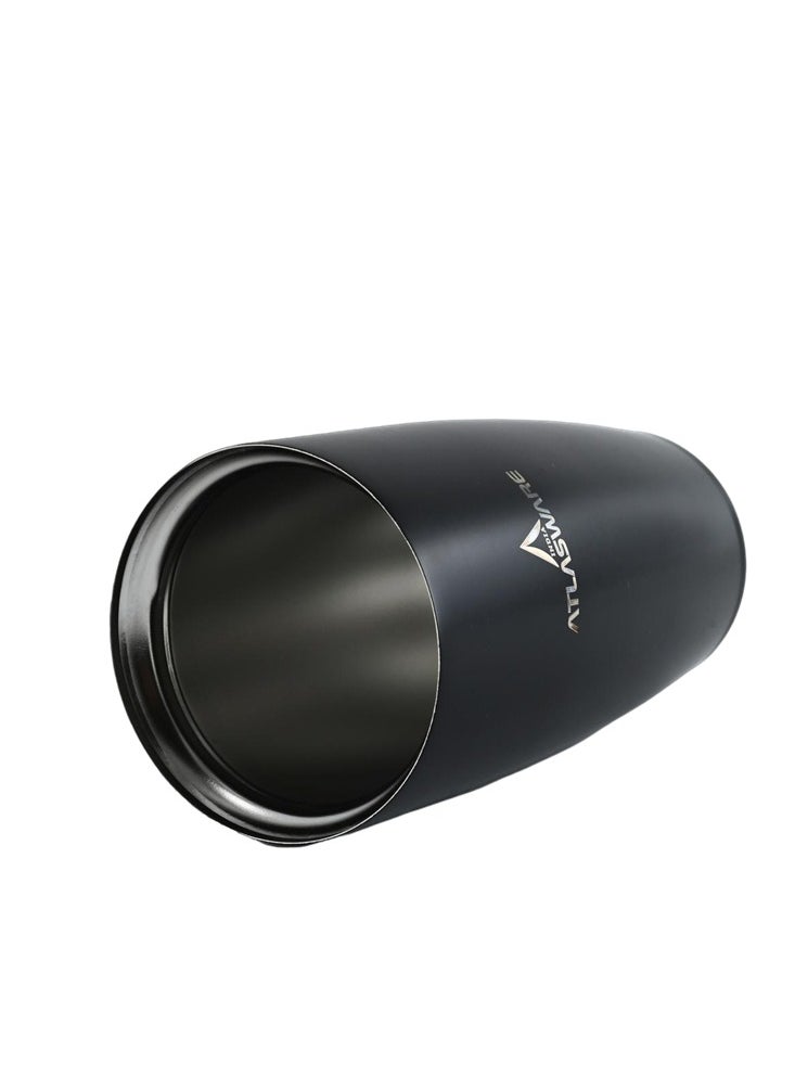 Atlasware - A cup (mug) suitable for all drinks, with a capacity of 450. It keeps cold for 25 hours and hot for 8 hours, Black - Image 1