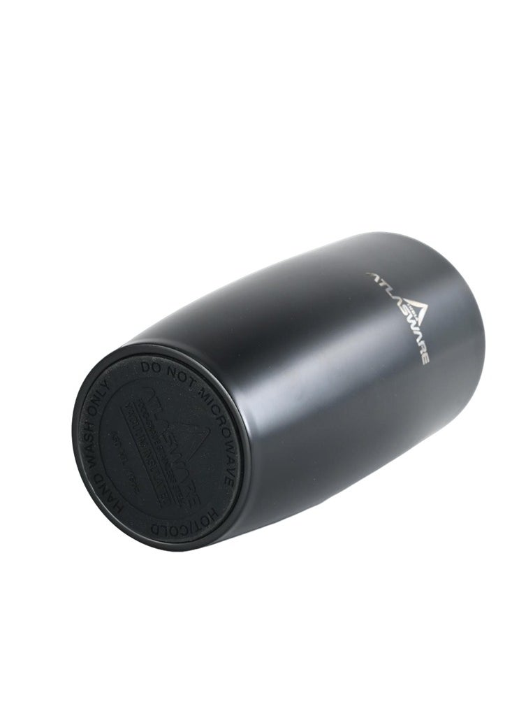 Atlasware - A cup (mug) suitable for all drinks, with a capacity of 450. It keeps cold for 25 hours and hot for 8 hours, Black - Image 1
