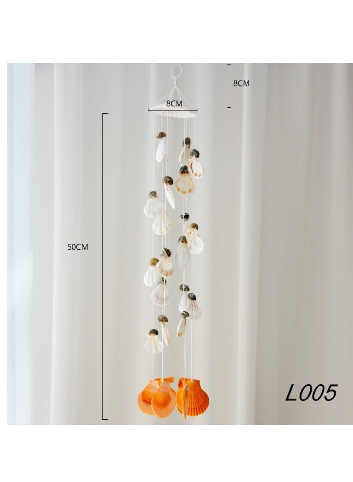 الواحة-TH زينة يدوية الصنع على شكل صدفة بحرية وجرس رياح - عبوة واحدة