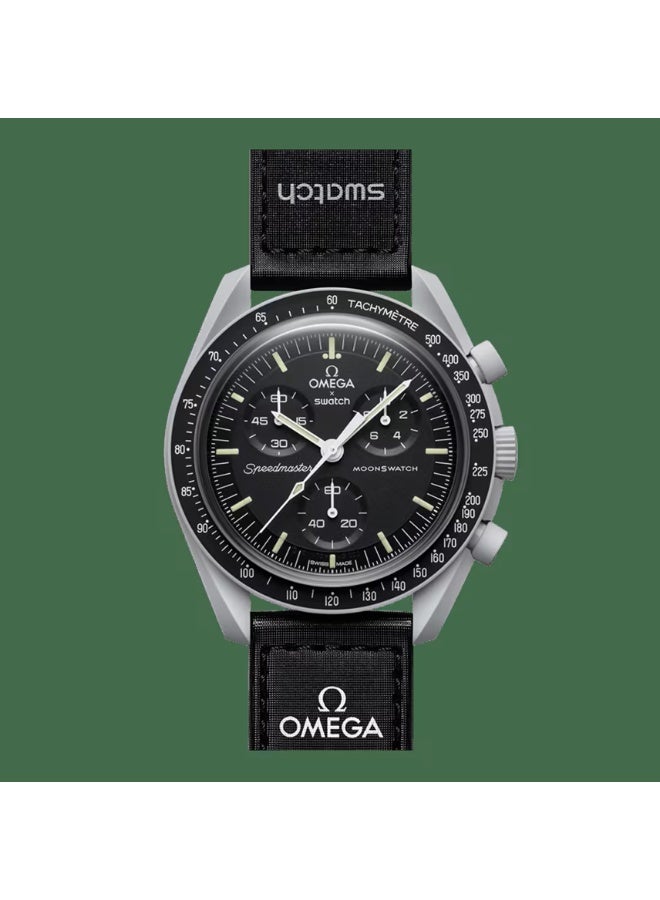 سواتش Omega x Swatch Moon Swatch Mission to The Moon Speedmaster Black - New, SO33M100, Unisex - Image 5