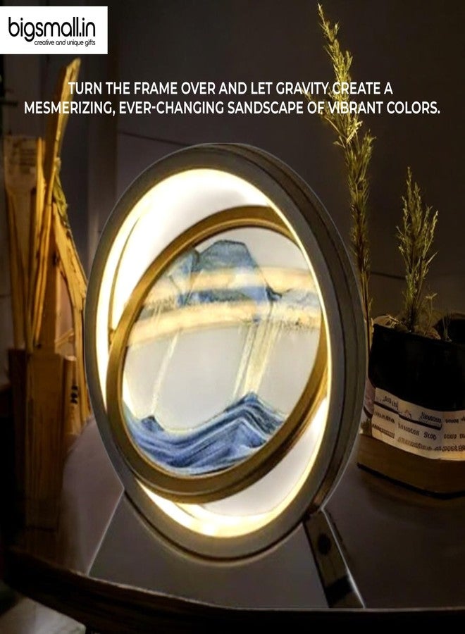 Bigsmall Rotating Sandscape Decorative Lamp - Mesmerizing Moving Sand Art Light for Home, Office, and Bedroom Decor - Image 2