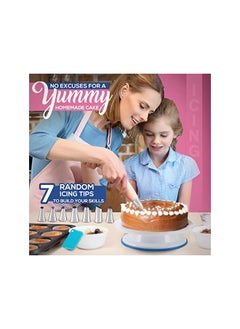 RFAQK 35PCs Cake Turntable and Leveler-Rotating Cake Stand with Non Slip pad-7 Icing Tips and 20 Bags- Straight & Offset Spatula  - Image 4