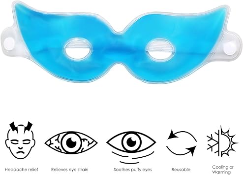 TRIXES Relaxing Gel Eye Mask with Holes Cool and Hot Headache Tension Relief Soothing for Puffy Eyes - Image 4