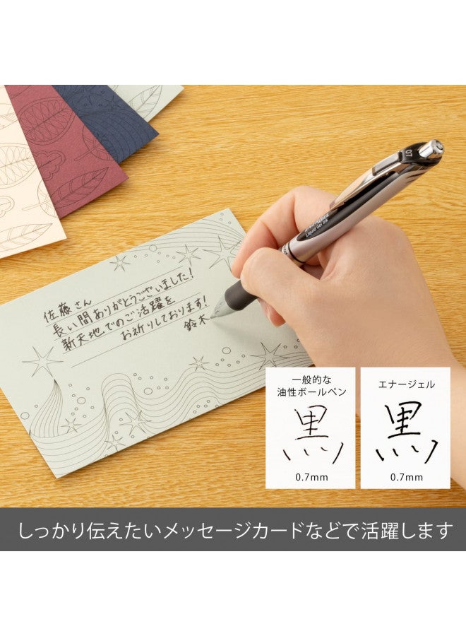 Pentel قلم بنتل 0.7 مم إنرجيل قابل لإعادة التعبئة وقابل للسحب - أسود - Image 2