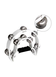 Double Row Tambourine, Handbill Tambourine Metal Jingles with Ergonomic Grip Percussion Instrument Metal Jingles  - Image 1