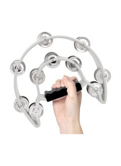 Double Row Tambourine, Handbill Tambourine Metal Jingles with Ergonomic Grip Percussion Instrument Metal Jingles  - Image 2