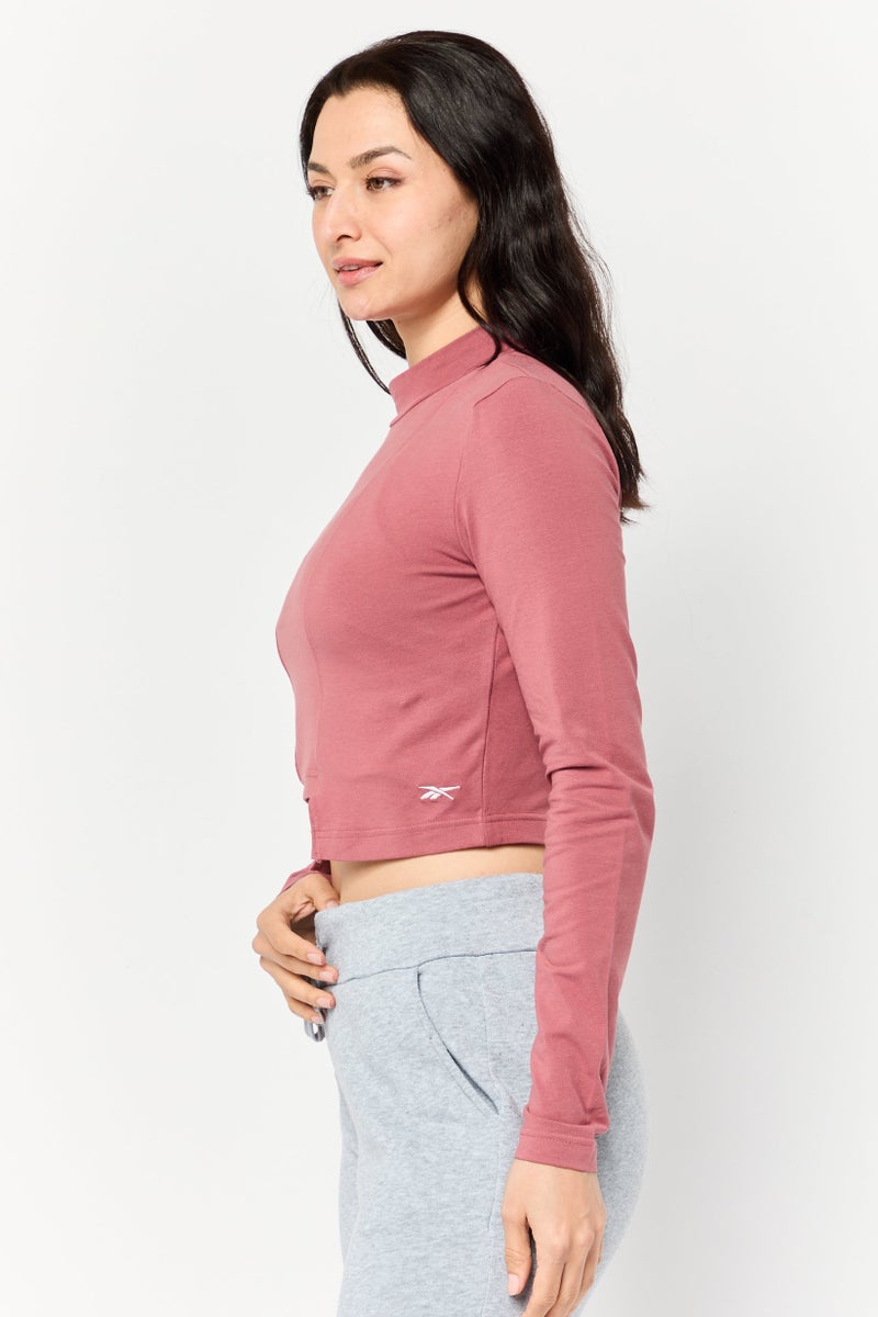 Reebok Women Sportswear Fit Long Sleeves Training Top, Rust Pink - Image 2