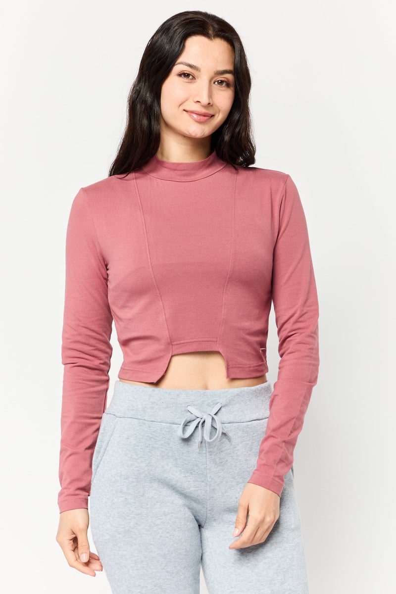 Reebok Women Sportswear Fit Long Sleeves Training Top, Rust Pink - Image 1