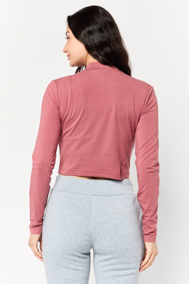 Reebok Women Sportswear Fit Long Sleeves Training Top, Rust Pink - Image 4