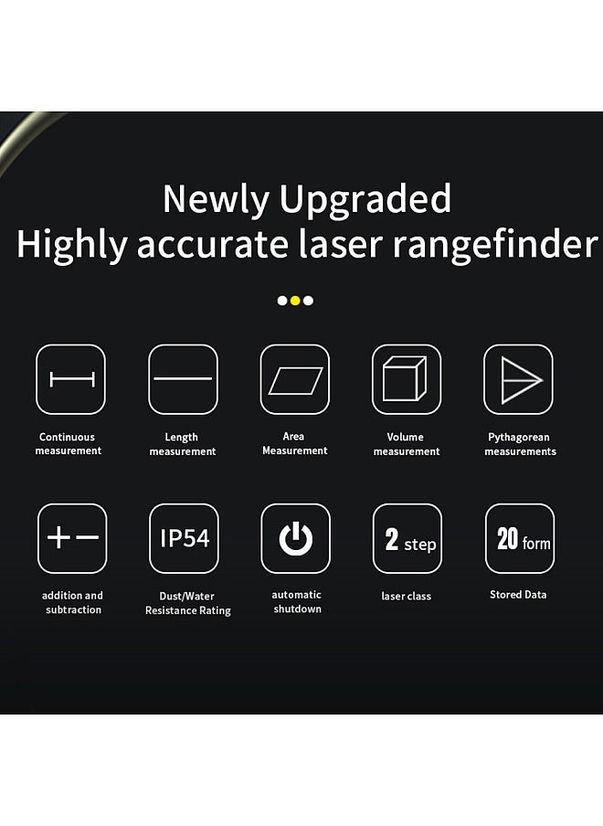 Generic Intelligent Laser Rangefinder Digital Laser Distance Meter with Single Continuous Volumes Area Pythagoras Measurement Modes Adjustable Function IP54 Waterproof  - Image 4
