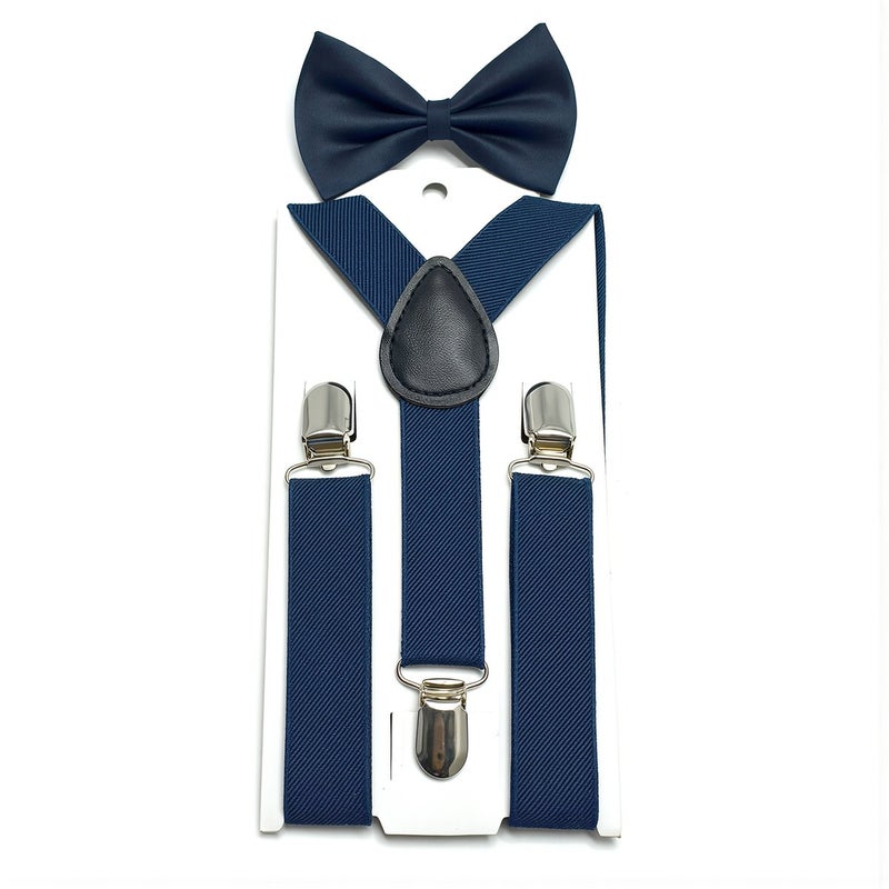 Heavy Duty Kids Suspenders Bow Tie Set Long Lasting Tear Resistant No Rust - Image 1