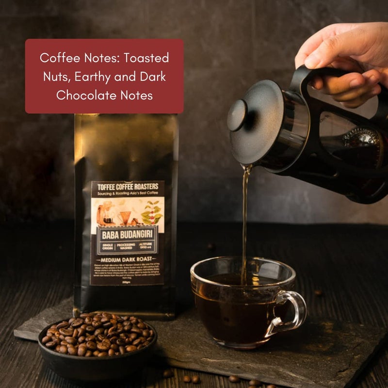 Toffee Coffee Roasters Baba Budangiri Coffee 250 gm | As Seen On Shark Tank | Arabica Freshly Medium Dark Roast Grounded Coffee Grind: Syphon | Coffee Notes: Toasted Nuts, Earthy and Dark Chocolate - Image 3