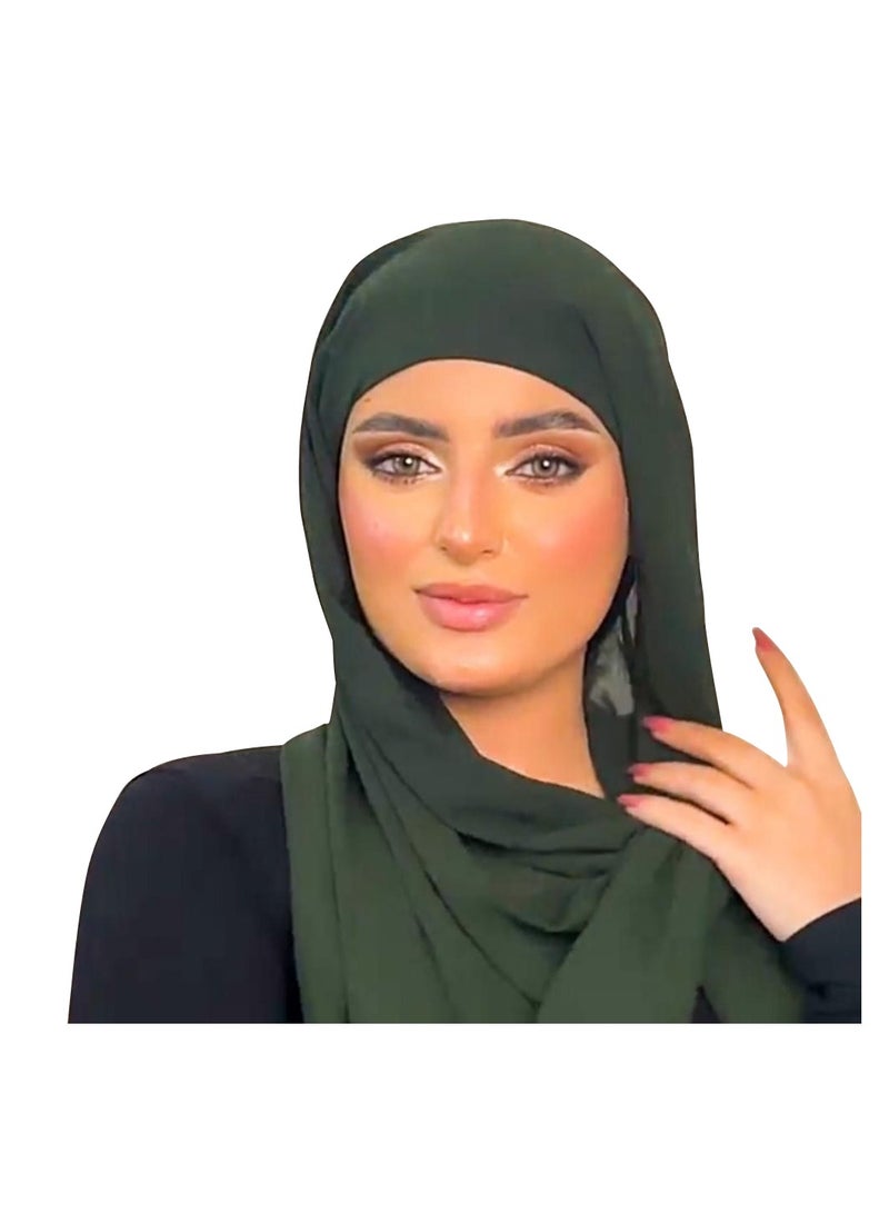 BHNS Hijab VIP veil, women's scarf, soft laser chiffon in elegant modern colors, with a hidden cotton bandana For more comfort and high stability on the head for women  - Image 5