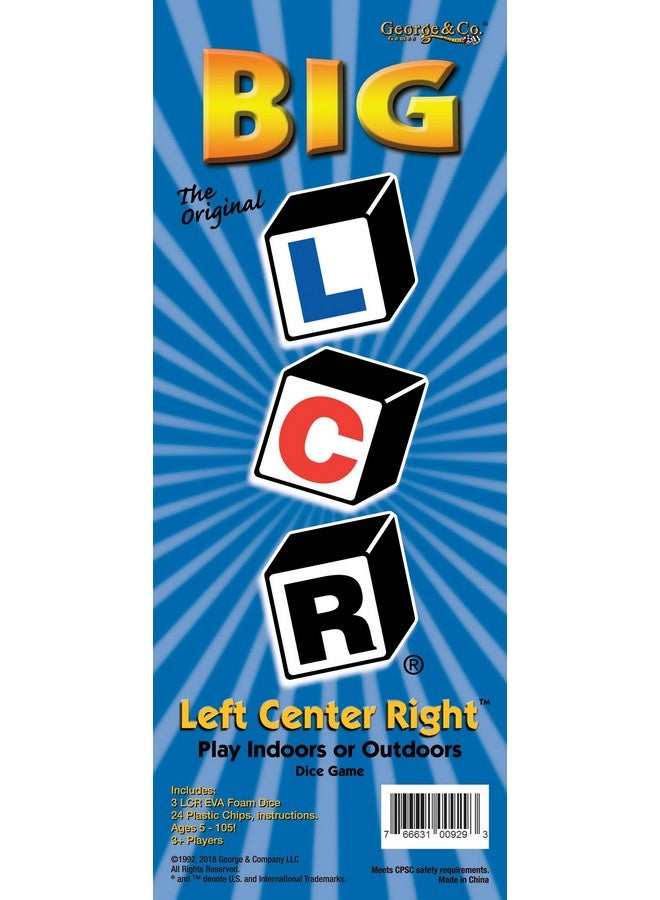 LCR Big Left Center Right Dice Game - Classic (Green) 18" H - Image 3