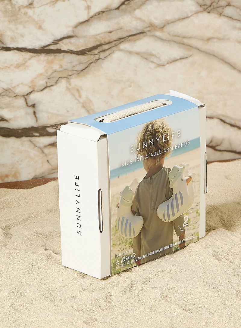 SUNNY LIFE Kids Inflatable Arm Bands Sid The Seagull Blue Stripe