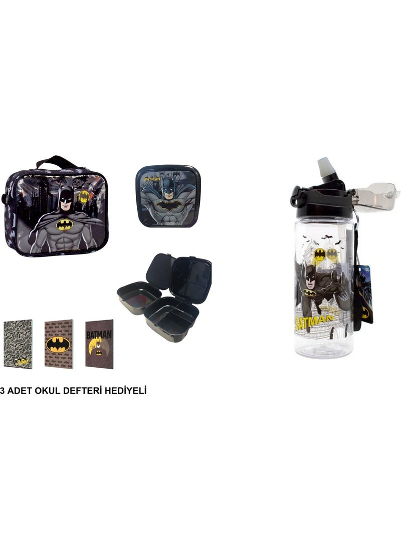 Batman Lunch Box, Lunch Box and Water Bottle (3 Notebooks with Gift) 