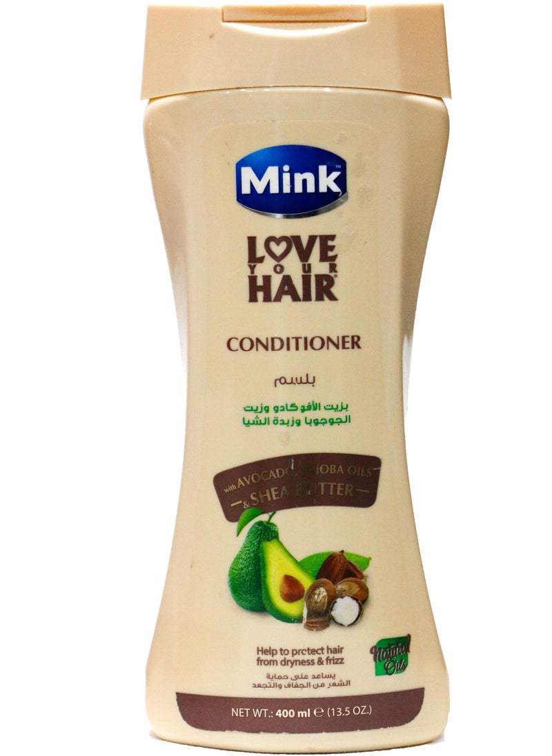 Mink - Mink Hair Moisturising Conditioner Avocado and Jojoba Oil & Shea Butter 400 ML - Image 1