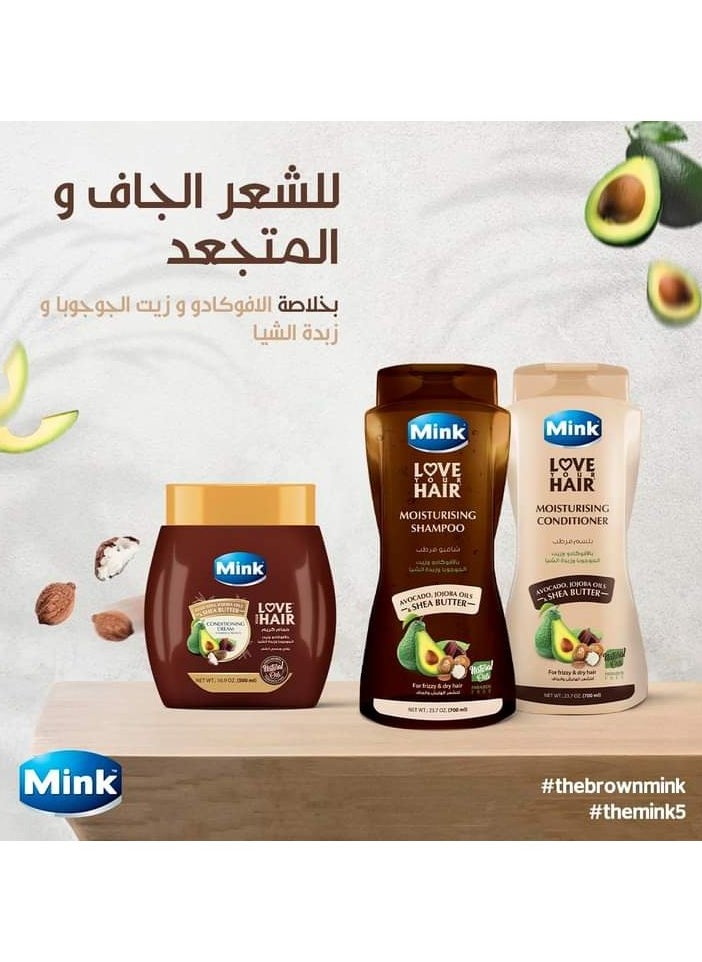 Mink - Mink Hair Moisturising Conditioner Avocado and Jojoba Oil & Shea Butter 400 ML - Image 1