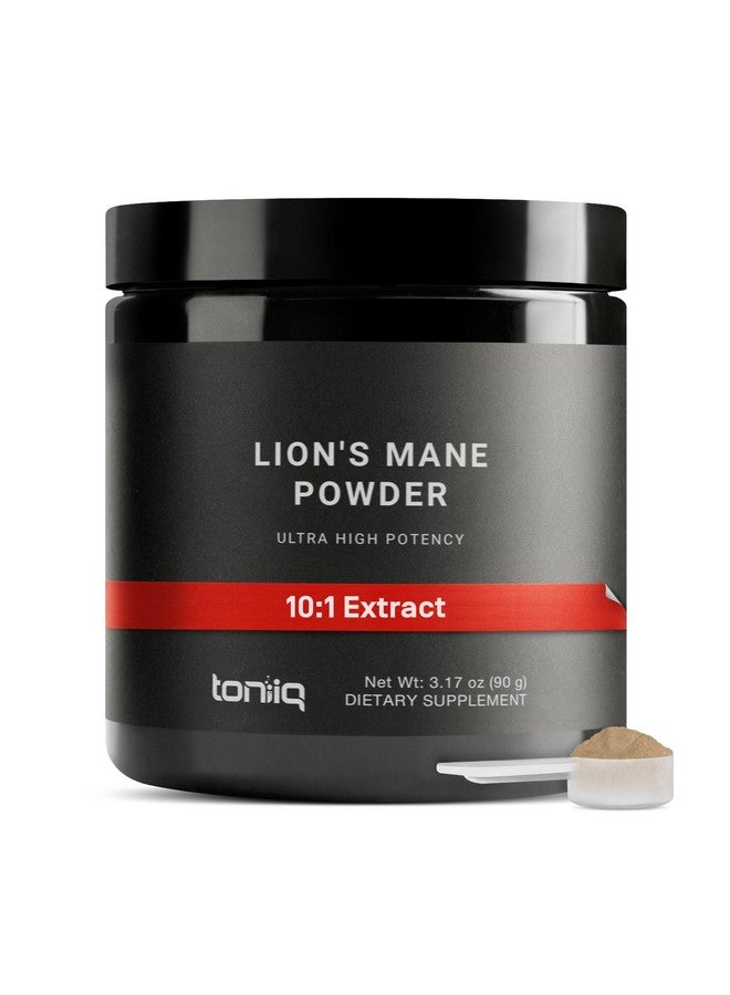 Toniiq Lion’s Mane Powder - Ultra High Potency 10:1 Extract with 30% Polysaccharides - Highly Concentrated - Third-Party Lab Tested - 90g - Image 1