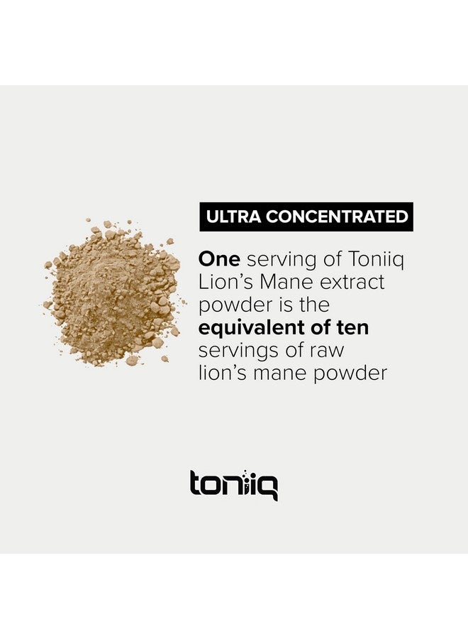 Toniiq Lion’s Mane Powder - Ultra High Potency 10:1 Extract with 30% Polysaccharides - Highly Concentrated - Third-Party Lab Tested - 90g - Image 4