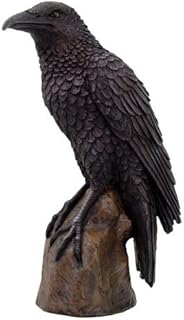 PTC PTC Black Raven Bird on Stump Statue Cold Cast Resin Figurine  - Image 1