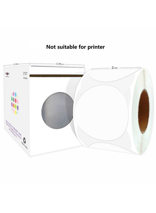 PARLAIM 2" White Round Color-Code Circle Dot Labels On A Roll, 500 Stickers, 2 Inch Diameter For Inventory Garage Sale Office School - Image 2