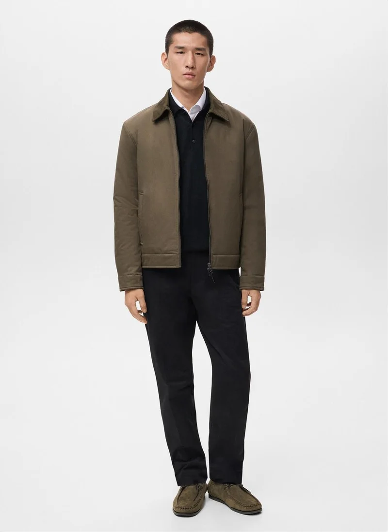 Mango Man Cotton quilted jacket