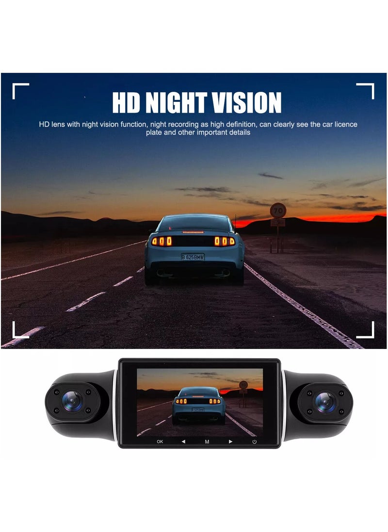 Dash Cam, 4 Channel FHD 1080P, Front Left Right and Rear, Front and Rear Inside Cars Camera,360° All-Around Car DVR System, Built-in WiFi,Dash Camera for Cars with Night Vision,G-Sensor(with 64G Card)