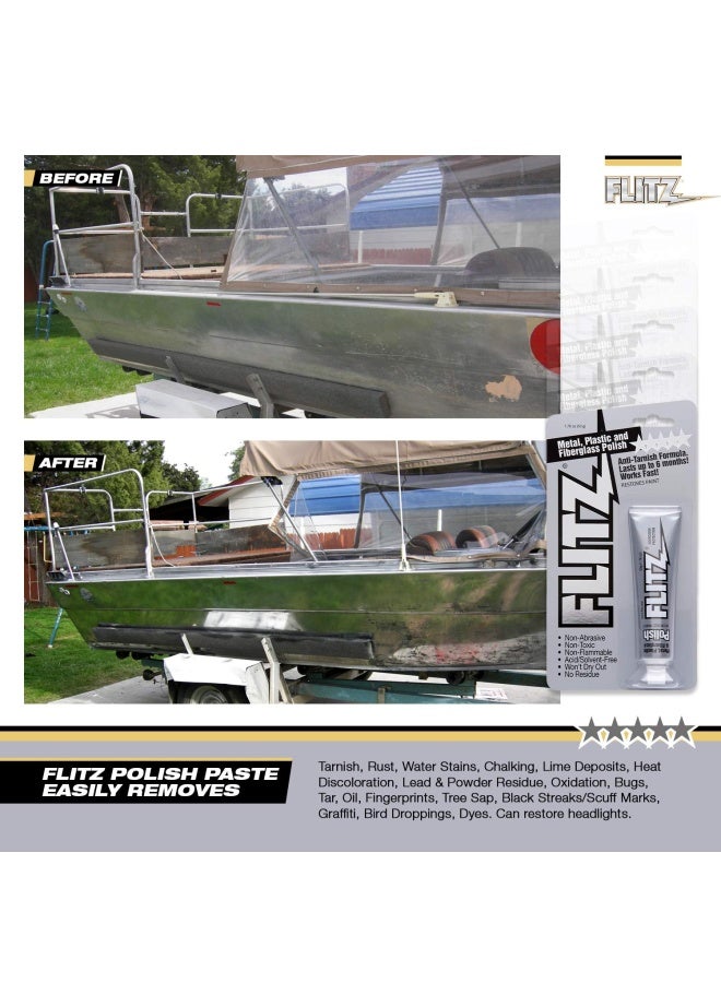 Flitz Multi-Purpose Polish And Cleaner Paste For Metal  Plastic  Fiberglass  Aluminum  Jewelry  Sterling Silver  Great For Headlight Restoration   Rust Remover  Made In The Usa - Image 5