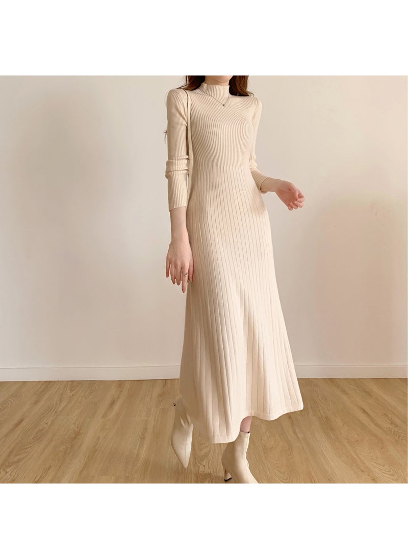 Generic Womens Medium-length Sweater Dress Autumn/winter Polo/turtle Neck Knit Dress A- line Inner Wear Base Layer Green  - Image 5