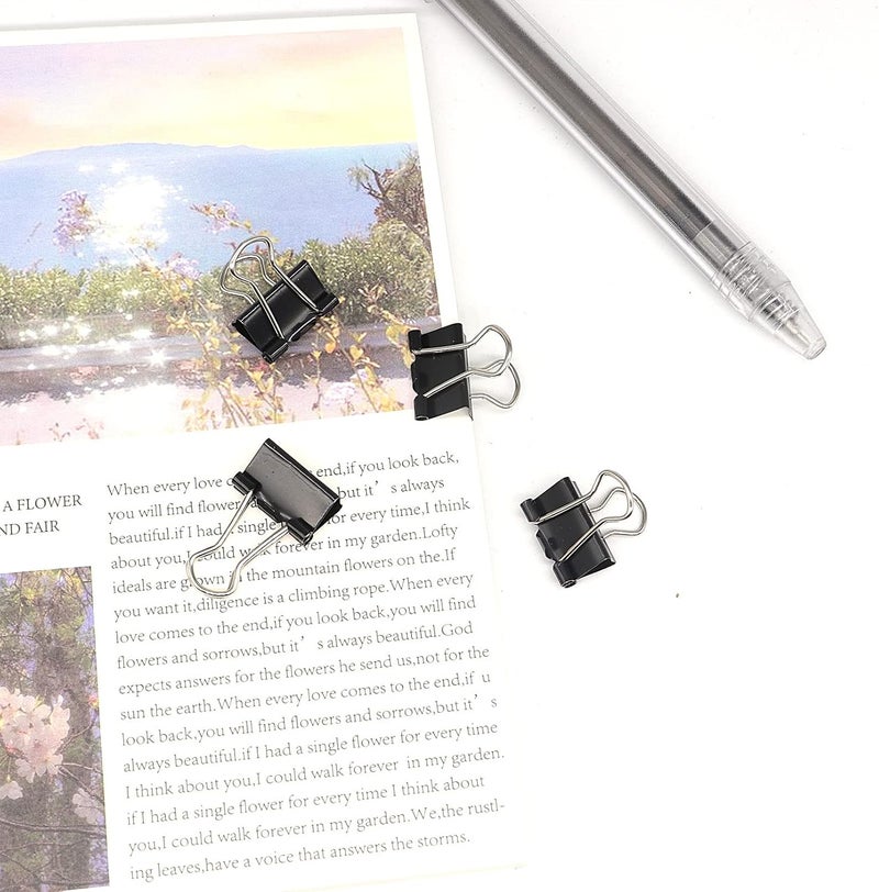 YCVIORING Mini Binder Clips, Paper Clip, Small Paper Clamps 15mm (5/8 inch), 100 Pack Micro Size Office Clips for Home School and Business (Black) - Image 4